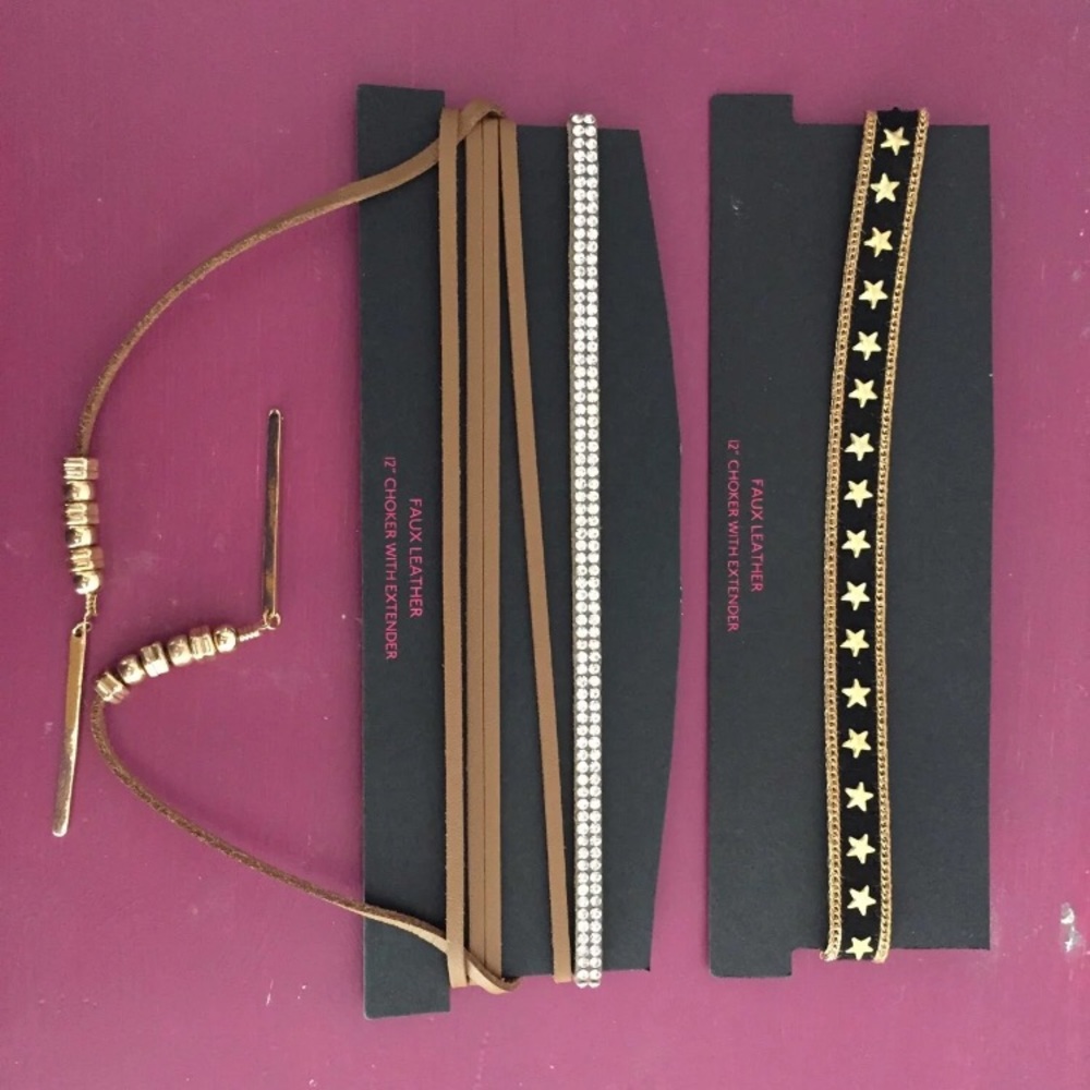 Faux leather chokers